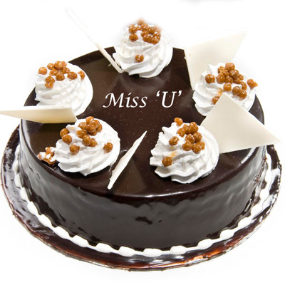 "Round shape chocolate cake - 1kg - Click here to View more details about this Product